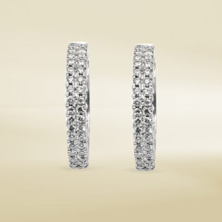 14K White Gold Earrings with Round Cut Diamonds