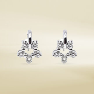 18K White Gold Earrings with Round Cut Diamonds