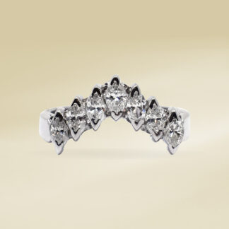 Ladies' Ring Platinum with Marquise Cut, Cluster Diamonds