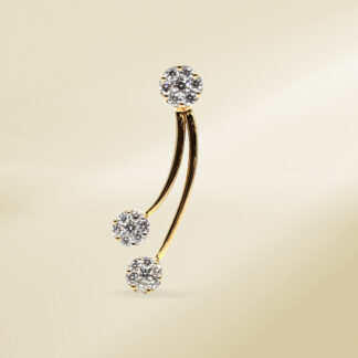 18K Yellow Gold with Round Cut and Cluster Diamonds Pendant