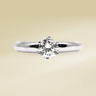 14K White Gold with Round Cut EngagementDiamonds