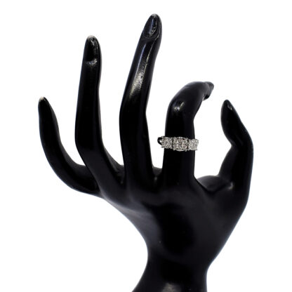 14K White Gold Ladies' Ring with Round Cut, Cluster Diamonds - Image 4