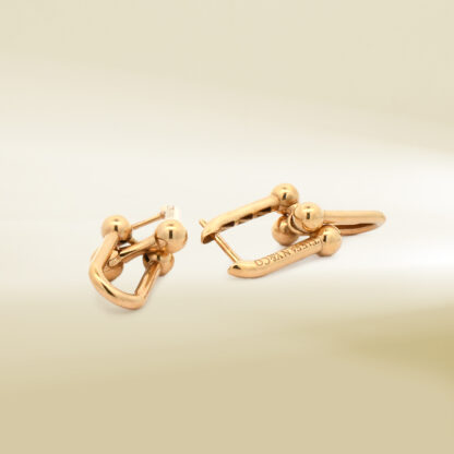 18K Yellow Gold Brand-Inspired Earrings - Image 3