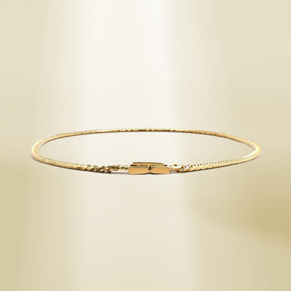 18K Yellow Gold Curb Chain Anklet - Image 3