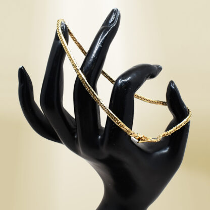 18K Yellow Gold Curb Chain Anklet - Image 4