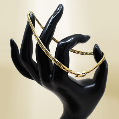 18K Yellow Gold Curb Chain Anklet - Image 4