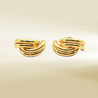 18K Yellow Gold Half Hoop Earrings