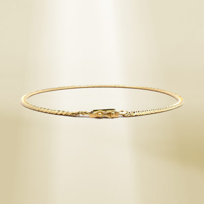 18K Yellow Gold Curb Chain Anklet - Image 2