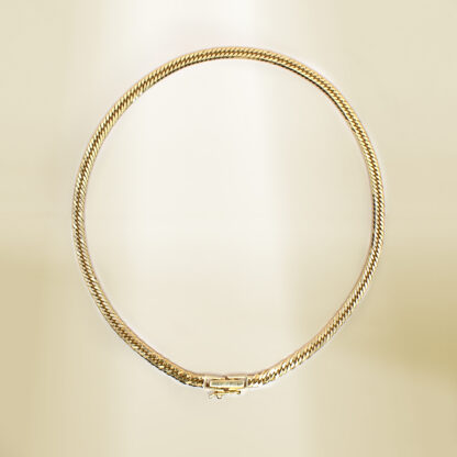 18K Yellow Gold Curb Chain Anklet - Image 3