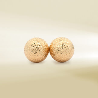 18K Yellow Gold Ball Design Earrings