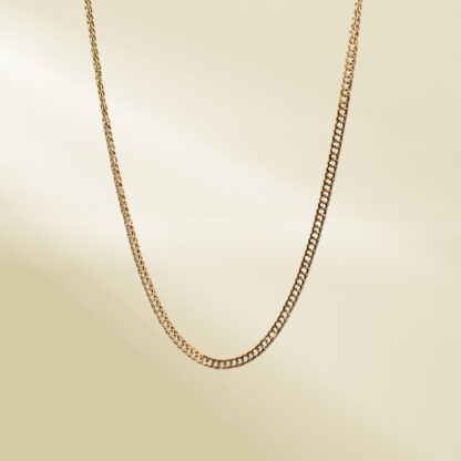18K Yellow Gold Curb Chain Necklace - Image 4