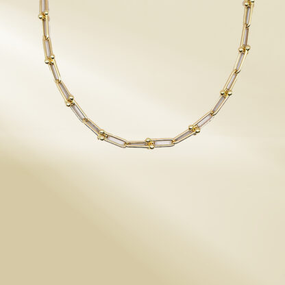 18K Yellow Gold Brand-Inspired Chain Necklace - Image 2