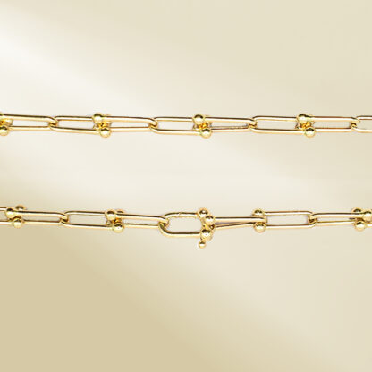 18K Yellow Gold Brand-Inspired Chain Necklace - Image 3