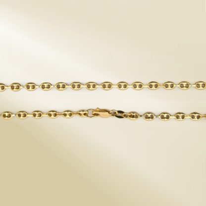 18K Yellow Gold Coffee Bean Chain Necklace - Image 3