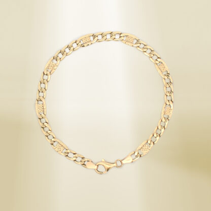 18K Yellow Gold Figaro Chain Bracelet - Image 2