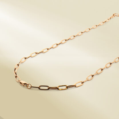18K Yellow Gold Paperclip Chain Necklace - Image 2