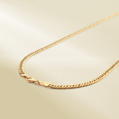 18K Yellow Gold Curb Chain Necklace - Image 2