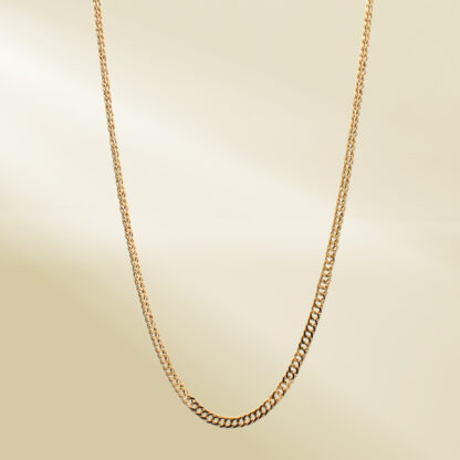 18K Yellow Gold Curb Chain Necklace - Image 4