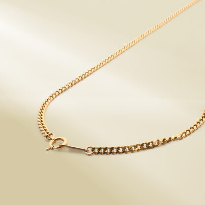 18K Yellow Gold Curb Chain Necklace - Image 2