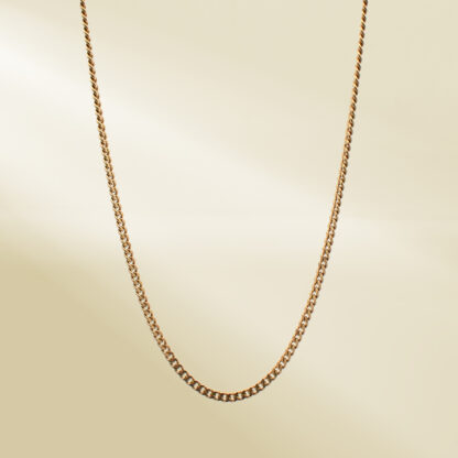18K Yellow Gold Curb Chain Necklace - Image 4