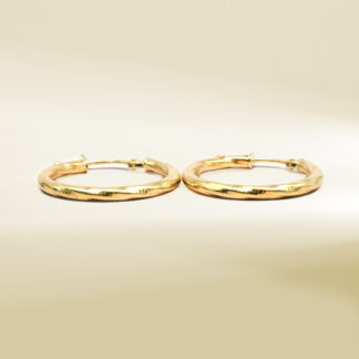 18K Yellow Gold Hoop Design Earrings