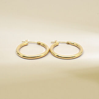 18K Yellow Gold Hoop Design Earrings
