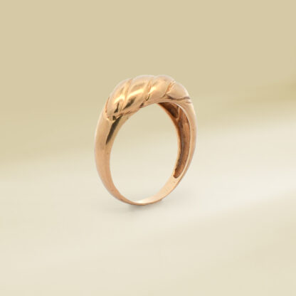 18K Yellow Gold Half Croissant Ladies' Ring - Image 3