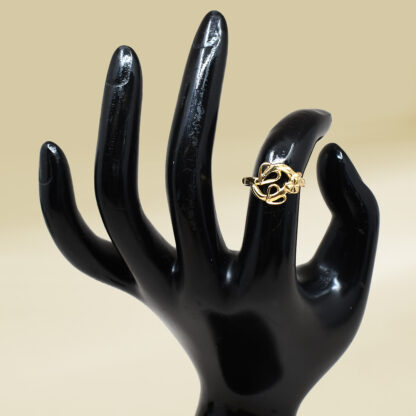 18K Yellow Gold Heart Design Ladies' Ring - Image 4