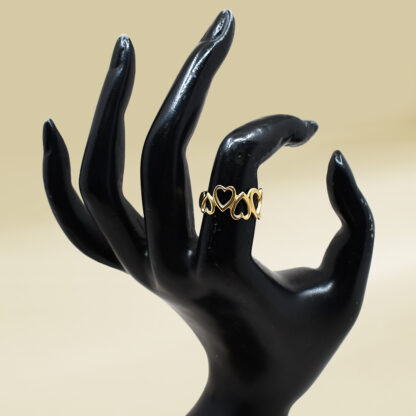 18K Yellow Gold Heart Design Ladies' Ring - Image 4