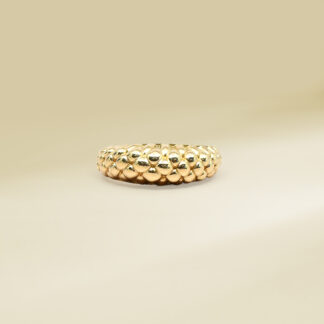 18K Yellow Gold Dragon Scaled Dome Ladies' Ring