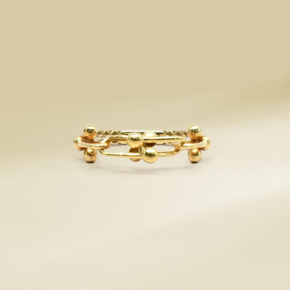 18K Yellow Gold Brand-Inspired Ladies' Ring