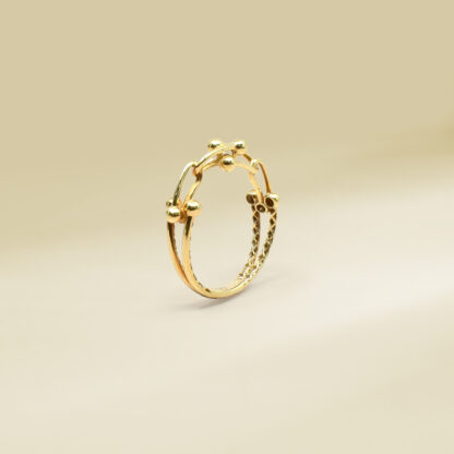 18K Yellow Gold Brand-Inspired Ladies' Ring - Image 3