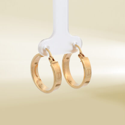 18K Yellow Gold Brand Inspired Earrings - Image 4
