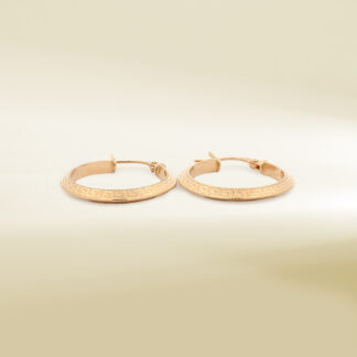 18K Yellow Gold Brand-Inspired Hoop Design Earrings