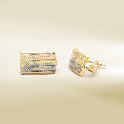 18K Tri-Color Earrings - Image 3