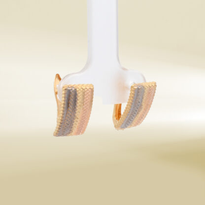 18K Tri-Color Earrings - Image 4
