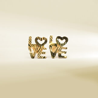 18K Yellow Gold LOVE Design Earrings