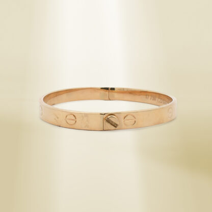 18K Yellow Gold Brand-Inspired Screw Type Bangle