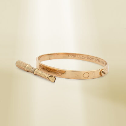 18K Yellow Gold Brand-Inspired Screw Type Bangle - Image 2
