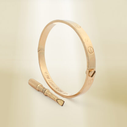 18K Yellow Gold Brand-Inspired Screw Type Bangle - Image 3