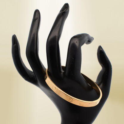 18K Yellow Gold Brand-Inspired Screw Type Bangle - Image 4