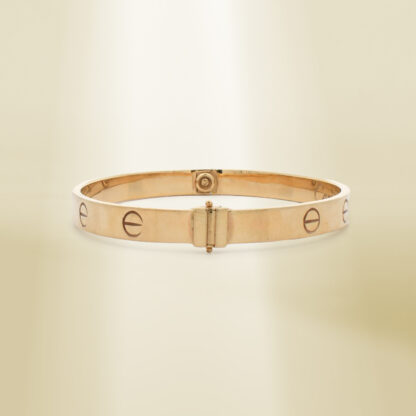 18K Yellow Gold Brand-Inspired Screw Type Bangle