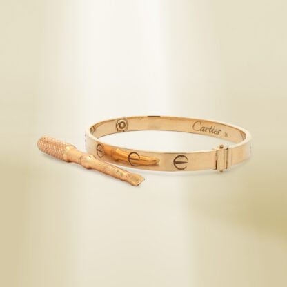 18K Yellow Gold Brand-Inspired Screw Type Bangle - Image 2