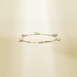 18K Yellow Gold Cable Chain with Charm Bracelet