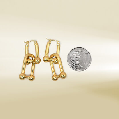 18K Yellow Gold Brand-Inspired Chunky Earrings - Image 2