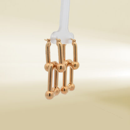 18K Yellow Gold Brand-Inspired Chunky Earrings - Image 4