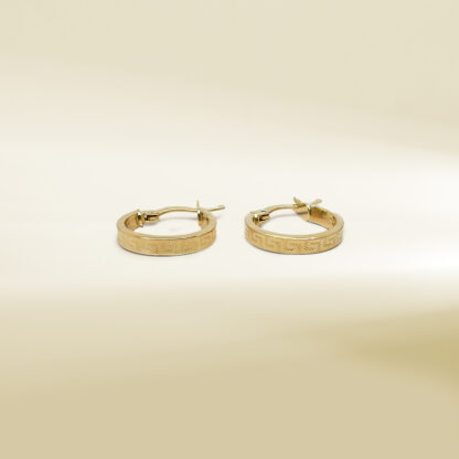 18K Yellow Gold Brand-Inspired Hoop Earrings