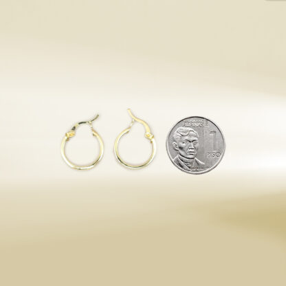 18K Yellow Gold Brand-Inspired Hoop Earrings - Image 2