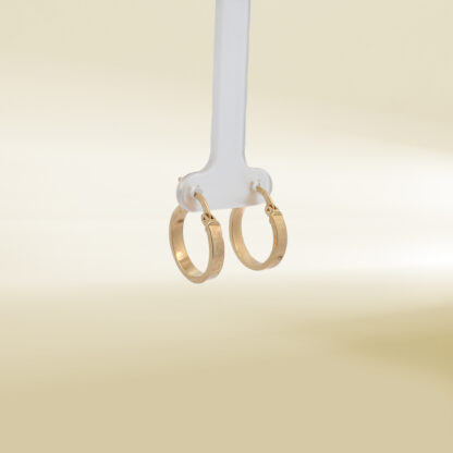 18K Yellow Gold Brand-Inspired Hoop Earrings - Image 4