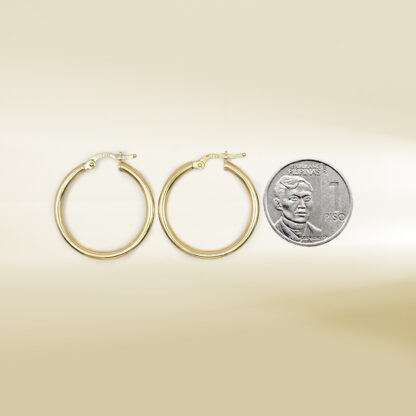 18K Yellow Gold Hoop Earrings - Image 2